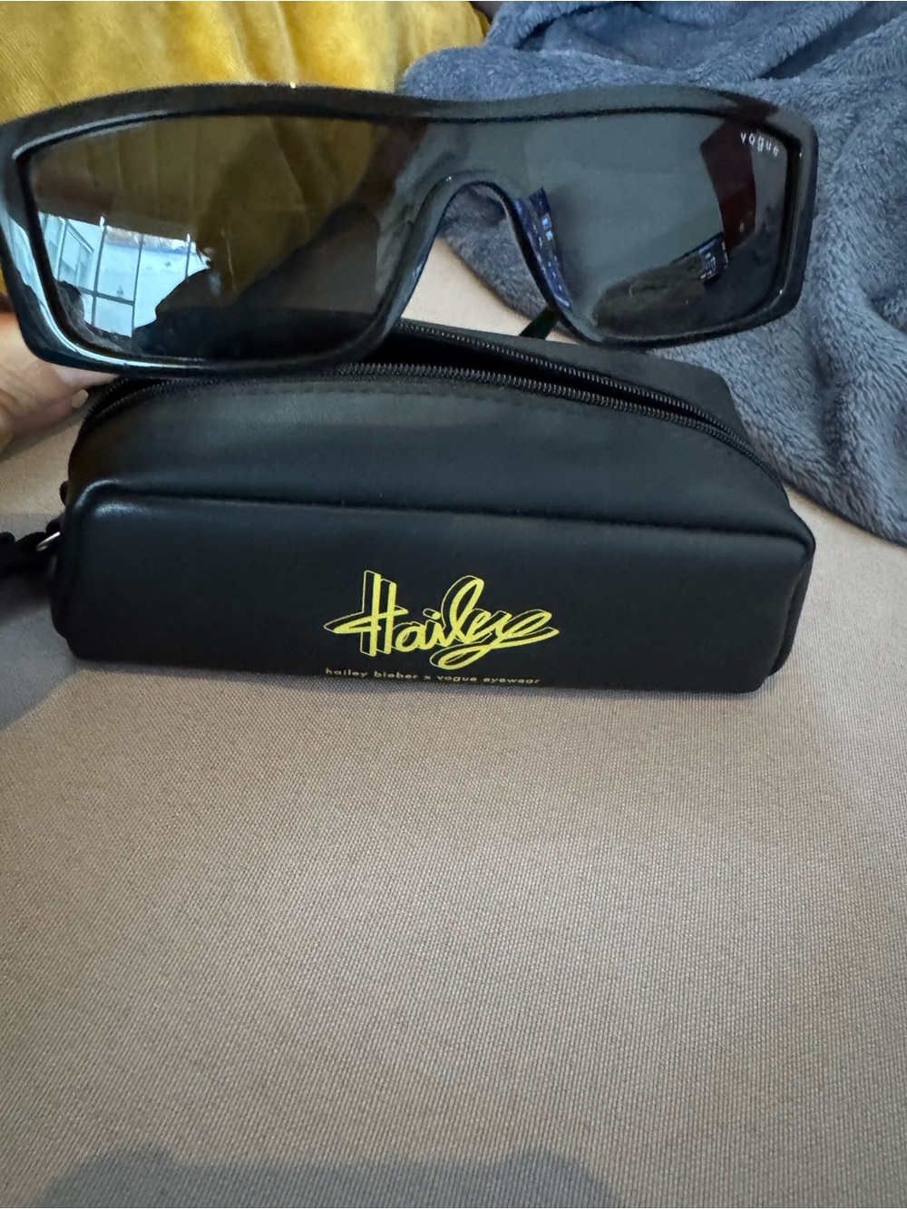 Vogue Black Oversized Shield Sunglasses